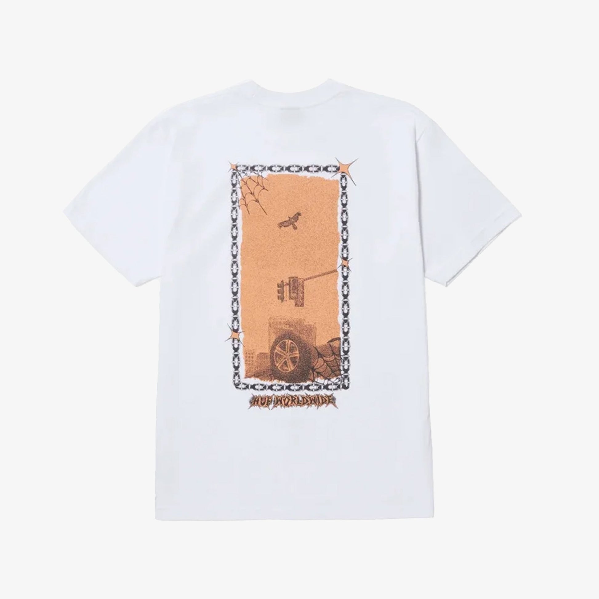HUF | CAR CLUB T-SHIRT  { WHITE