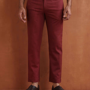 trueBrowns Men's Rust Cotton Twill Pants