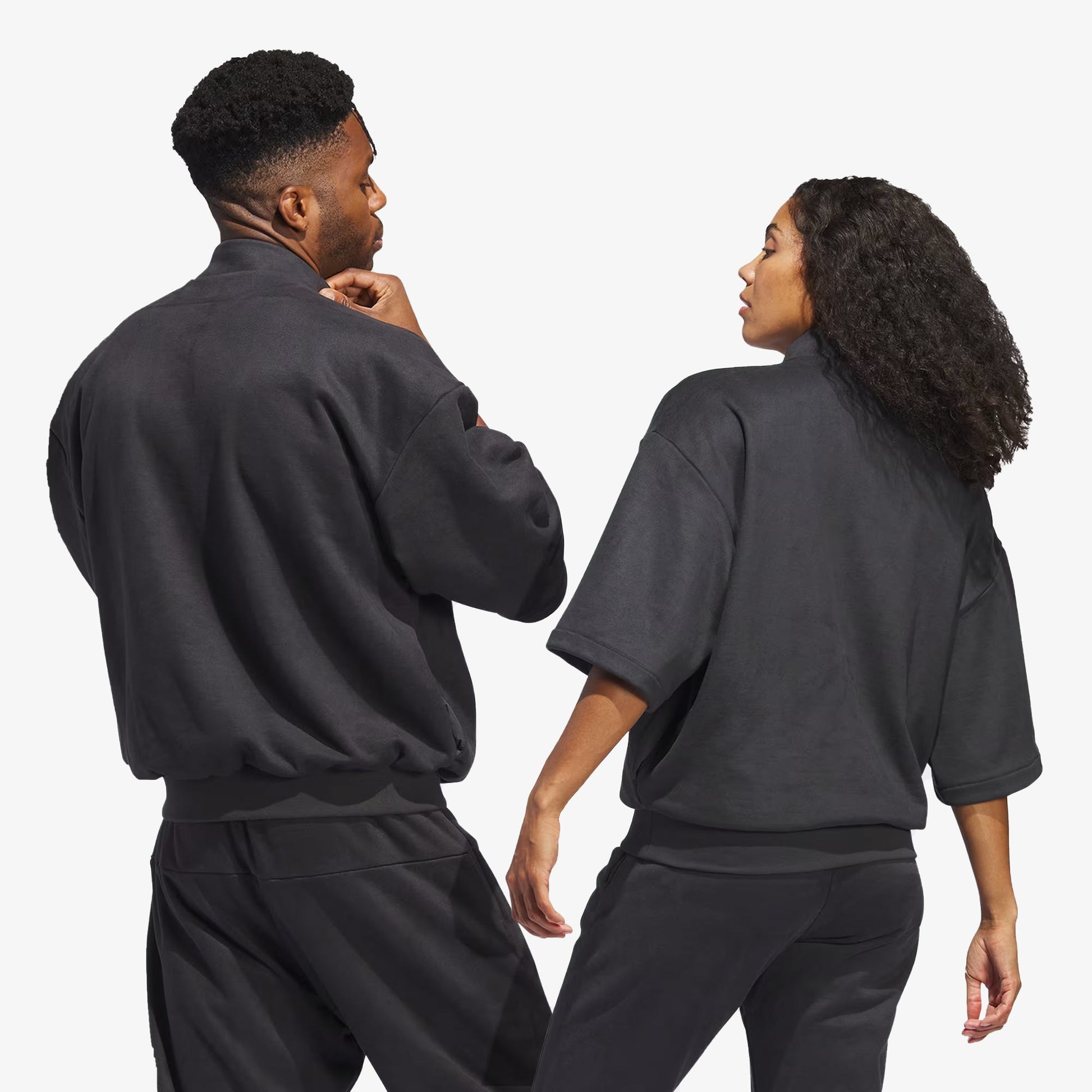 Adidas Originals | BASKETBALL SUEDED 3/4 HALF-ZIP SWEATSHIRT  { CARBON