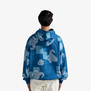 F A R A K | HANDMADE INDIGO HOODIE { BLUE