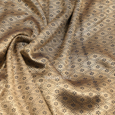 Navy Blue Flower Motif Mashru Satin Silk Banarasi Saree