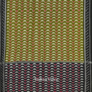 Green Multi Color Pure Sambalpuri Ikat Cotton Saree