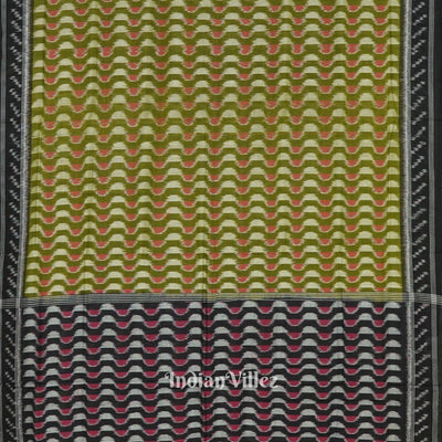Green Multi Color Pure Sambalpuri Ikat Cotton Saree