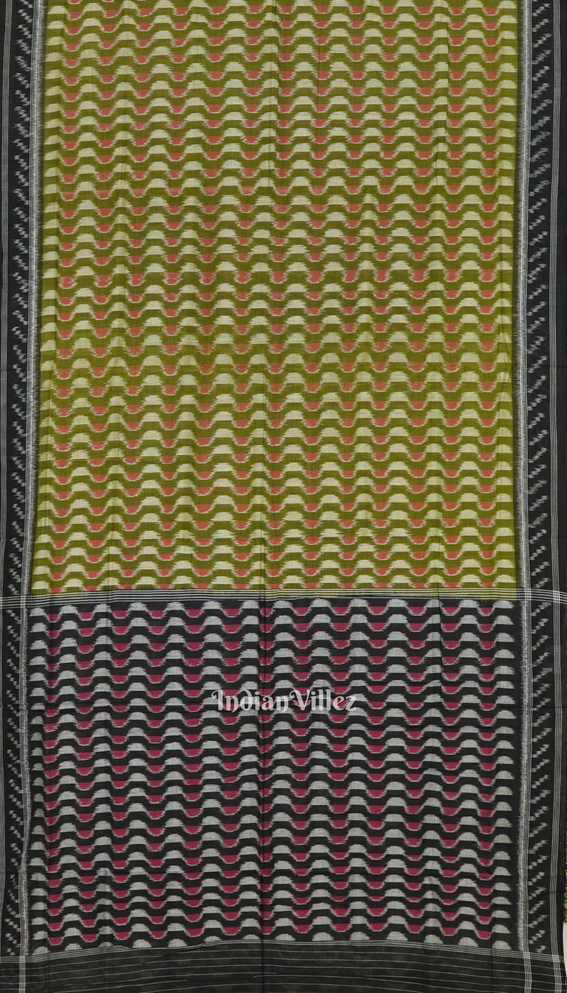 Green Multi Color Pure Sambalpuri Ikat Cotton Saree