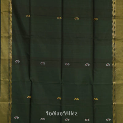 Green With Copper Pure Bishnupuri Silk Saree