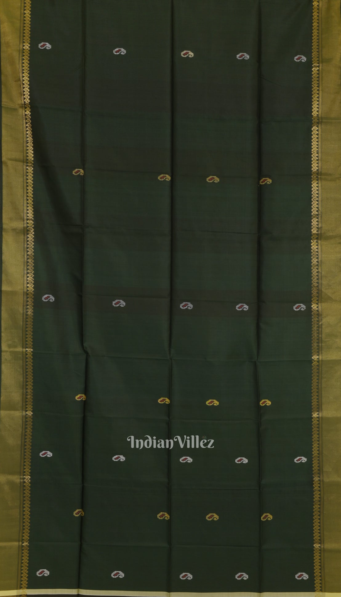 Green With Copper Pure Bishnupuri Silk Saree
