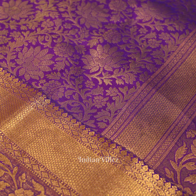 Blue With Golden Pure Kanjivaram Silk Saree