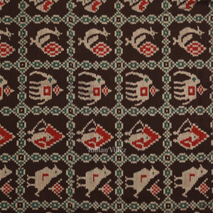 Black Green Jungle Theme Odisha Ikat Sambalpuri Dress Set & Dupatta