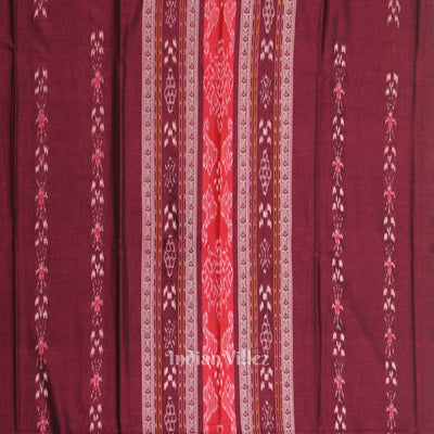 Maroon Cream Pasapali Sambalpuri Cotton Dress set with Dupatta