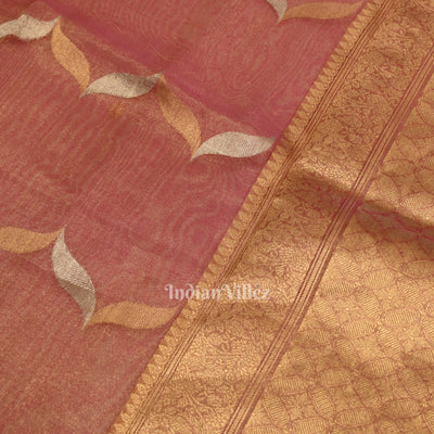 Rani Pink Kora Organza Banarasi Saree with Sona Rupa Work