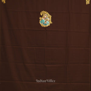 Brown Nartaki Theme Pattachitra Kurti Dress Material