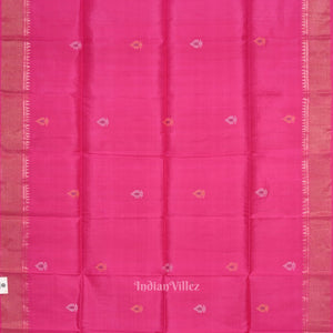 Rani Pink Pure Bishnupuri Silk Saree