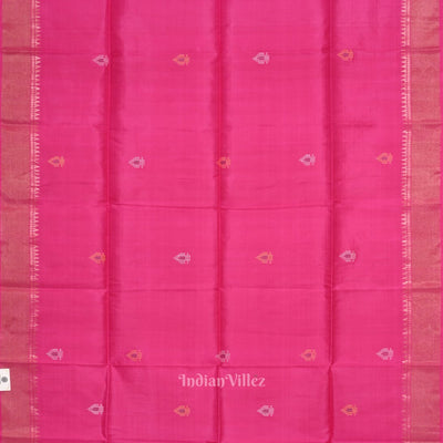 Rani Pink Pure Bishnupuri Silk Saree