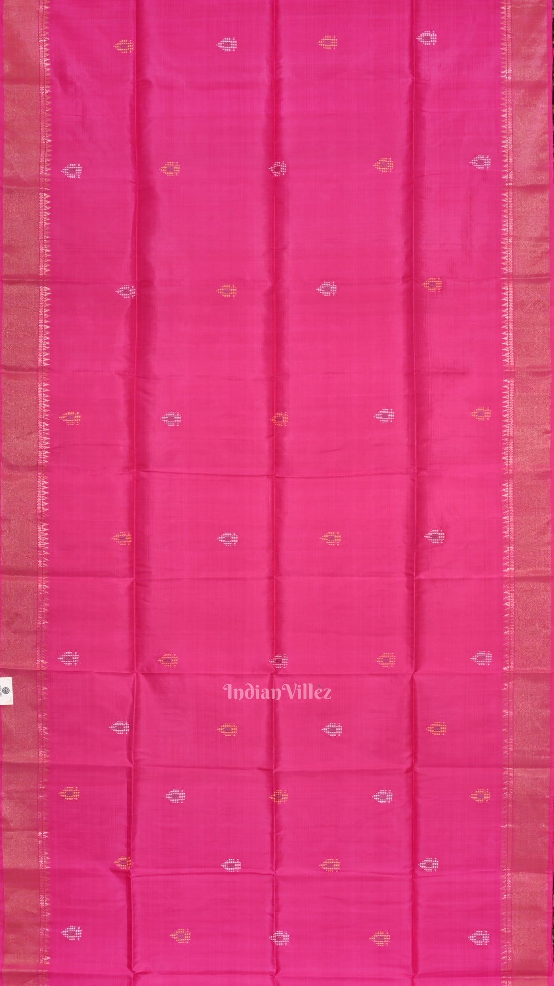 Rani Pink Pure Bishnupuri Silk Saree