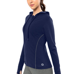 Flaunt Hoodie Full Sleeve Active Jacket - Medieval Blue