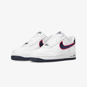 Nike | AIR FORCE 1 '07 { WHITE/OBSIDIAN-UNIVERSITY RED-WOLF GREY