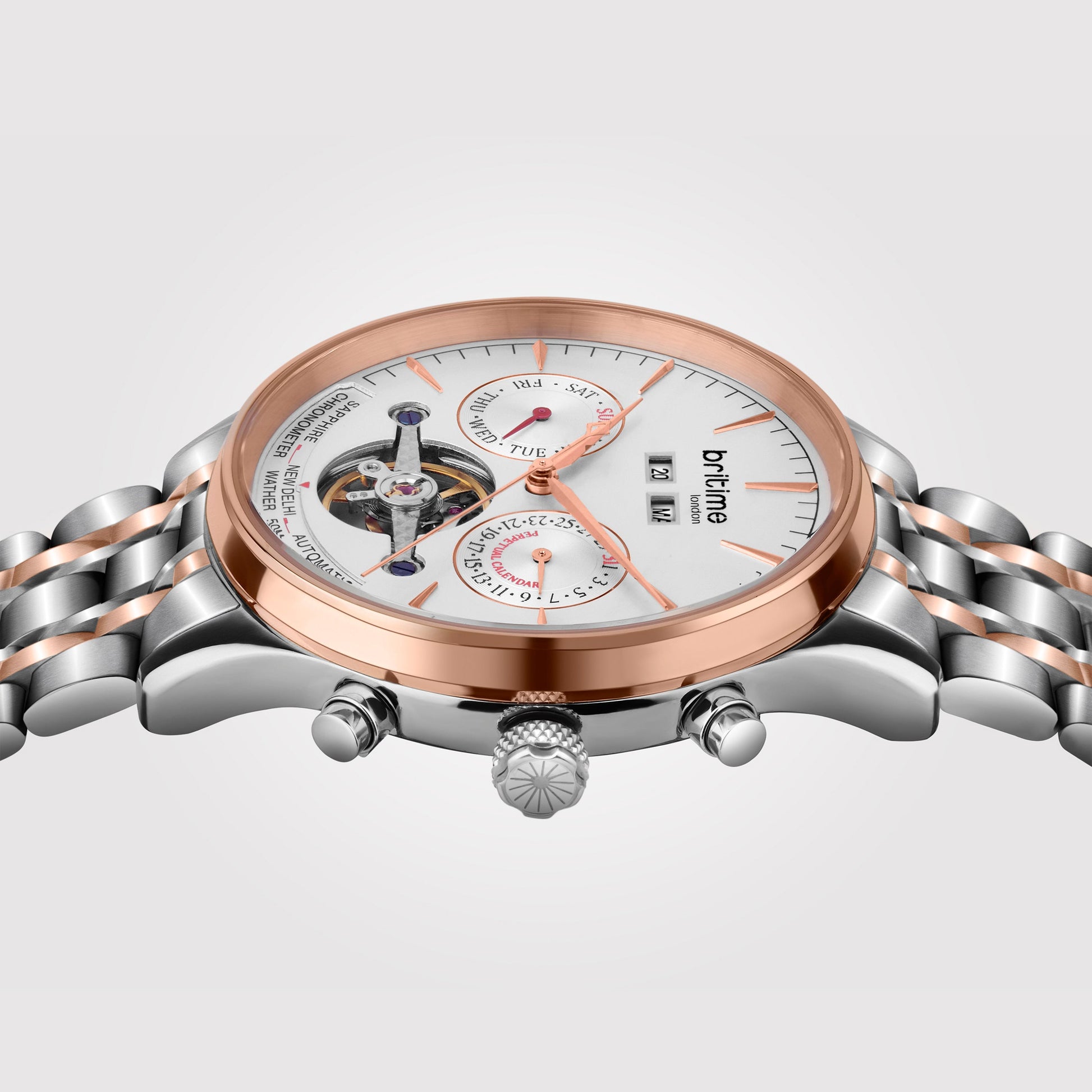 Celestial Men Automatic Silver Dial Chronograph Metal Watch 867-M30305