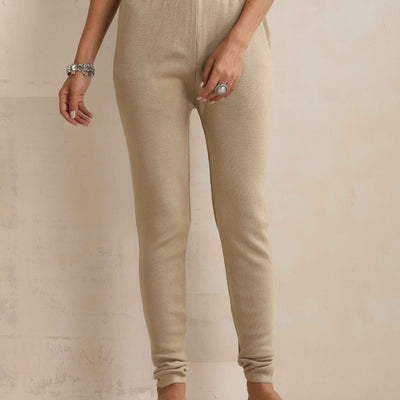 trueBrowns Beige Woollen Leggings