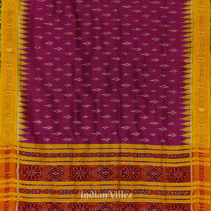 Magenta Red Mayur Chandrika Khandua Silk Saree
