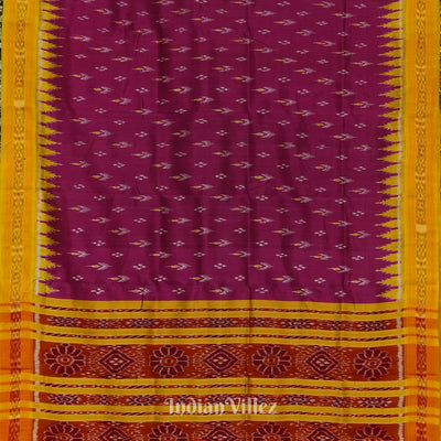 Magenta Red Mayur Chandrika Khandua Silk Saree