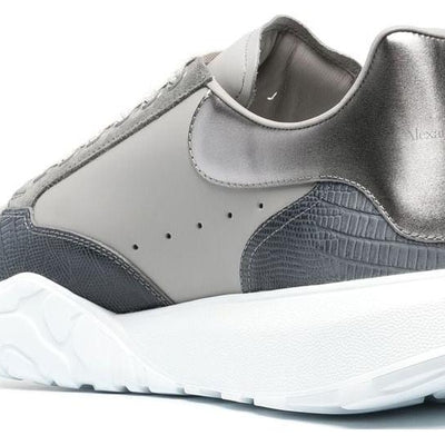 Alexander Mcqueen Oversized Court Trainer Grey Silver Navy White