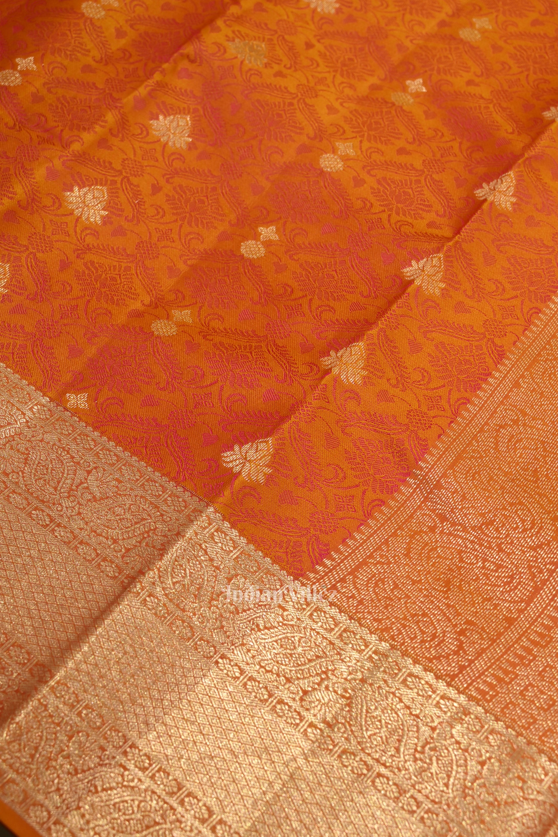 Mustard Yellow Pure Kanjivaram Silk Saree