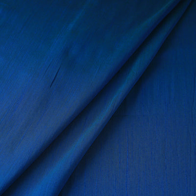 Blue - Elegant Slub Silk Plain Fabric 04