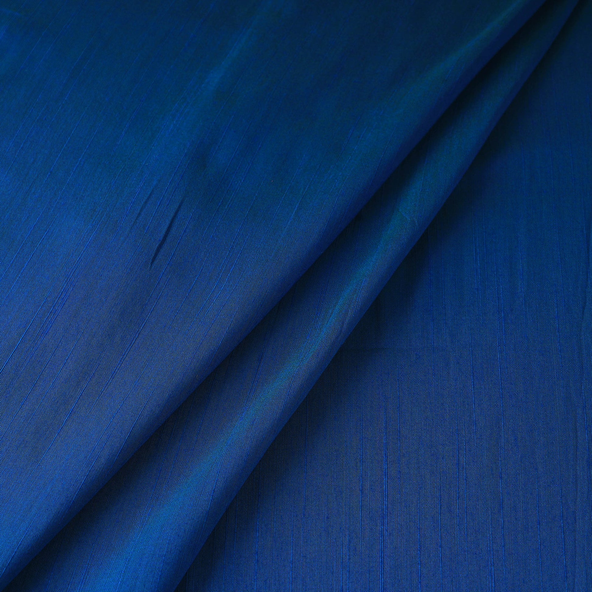 Blue - Elegant Slub Silk Plain Fabric 04