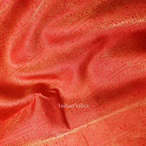 Red With Golden Pure Kanjivaram Silk Saree