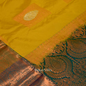 Yellow Pure Kanjivaram Silk Saree