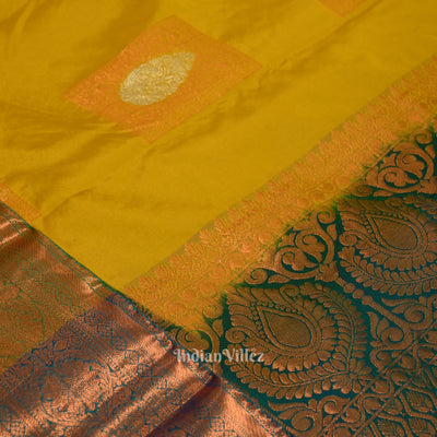 Yellow Pure Kanjivaram Silk Saree
