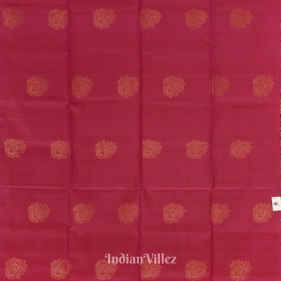 Maroon With Golden Brown Pure Kanjivaram Soft Silk Saree