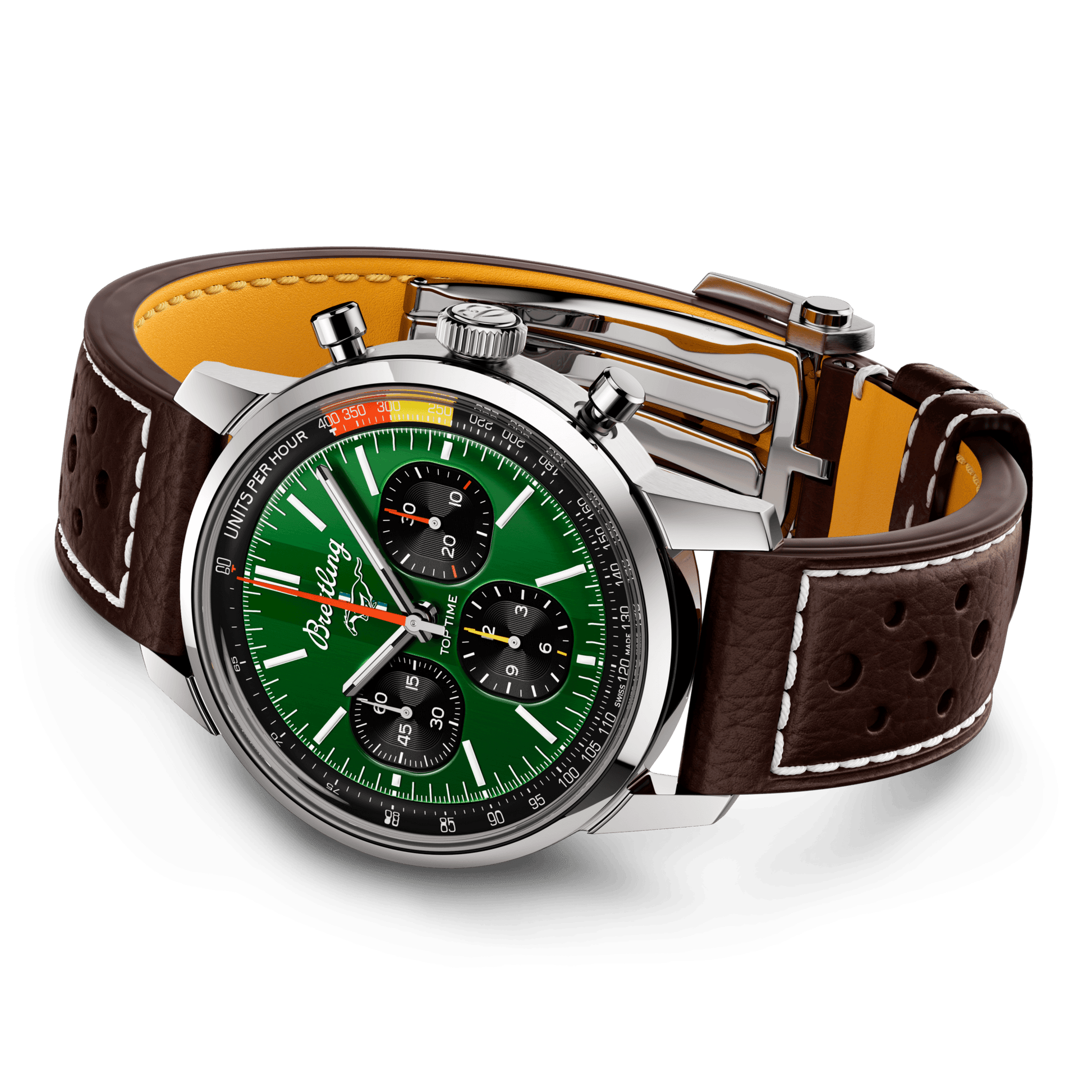 Breitling Top Time B01 Ford Mustang Green Dial Men 41mm