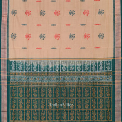 Cream Odisha Handloom Doll Theme Bomkai Cotton Saree