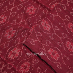 Purple Floral Theme Sambalpuri Ikat Cotton Fabric