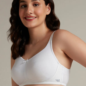 Dreamy comfort Non-Padded Non-Wired Cotton Bra - White
