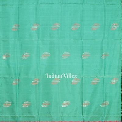 Sea Green With Pink Pure Kanjivaram Soft Silk Saree