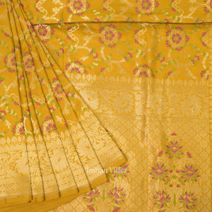 Yellow Designer Meenakari Banarasi Katan Silk Saree