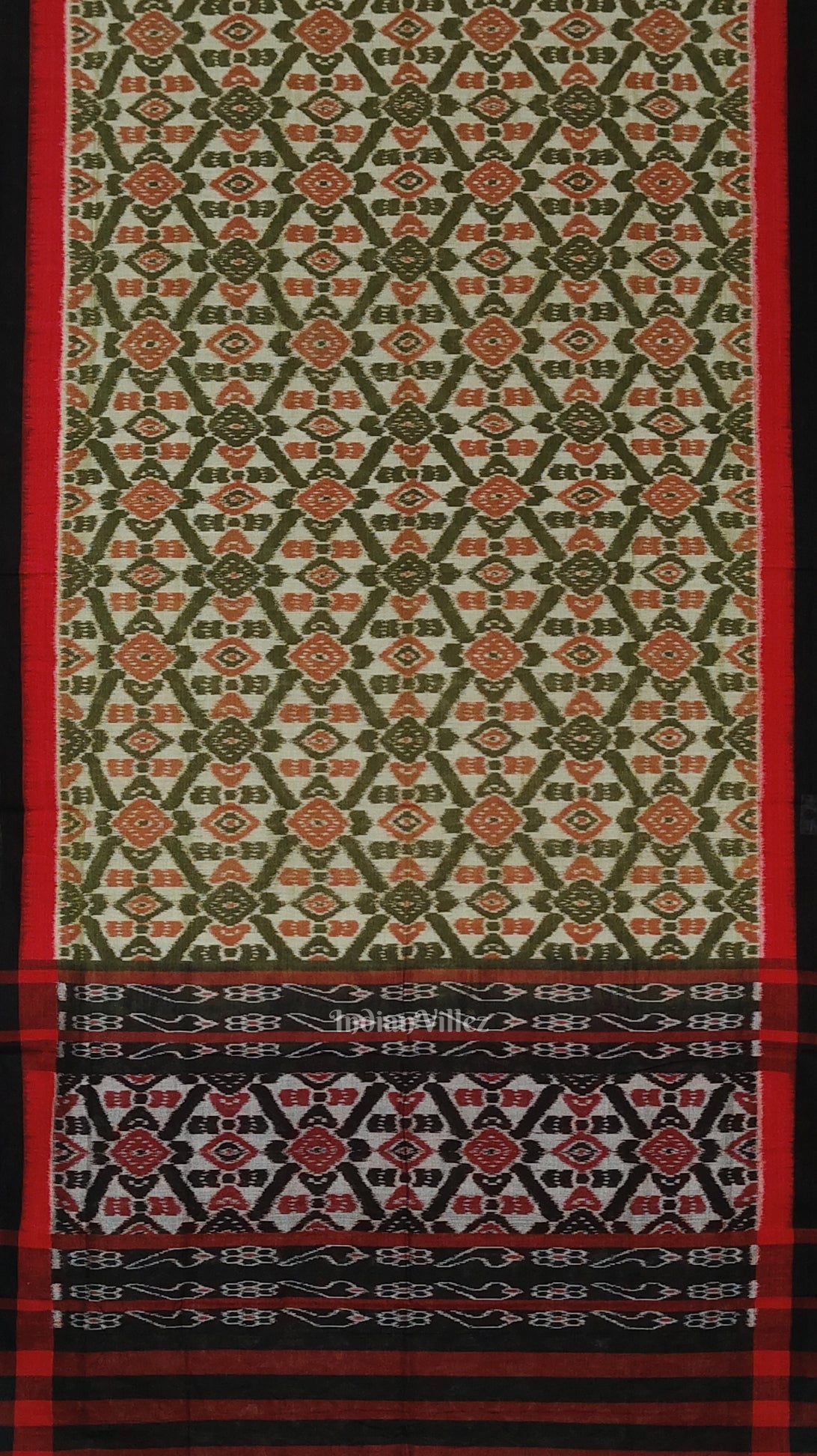 Mehendi Green Computer Maniabandha Cotton Saree