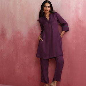 trueBrowns Purple Modal Co-ord Set