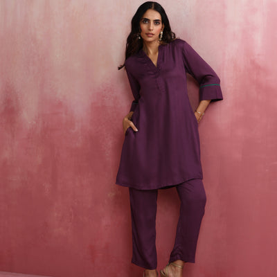 trueBrowns Purple Modal Co-ord Set