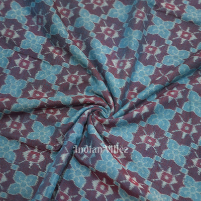 Blue Butterfly Theme  Sambalpuri Odisha Ikat Cotton Fabric