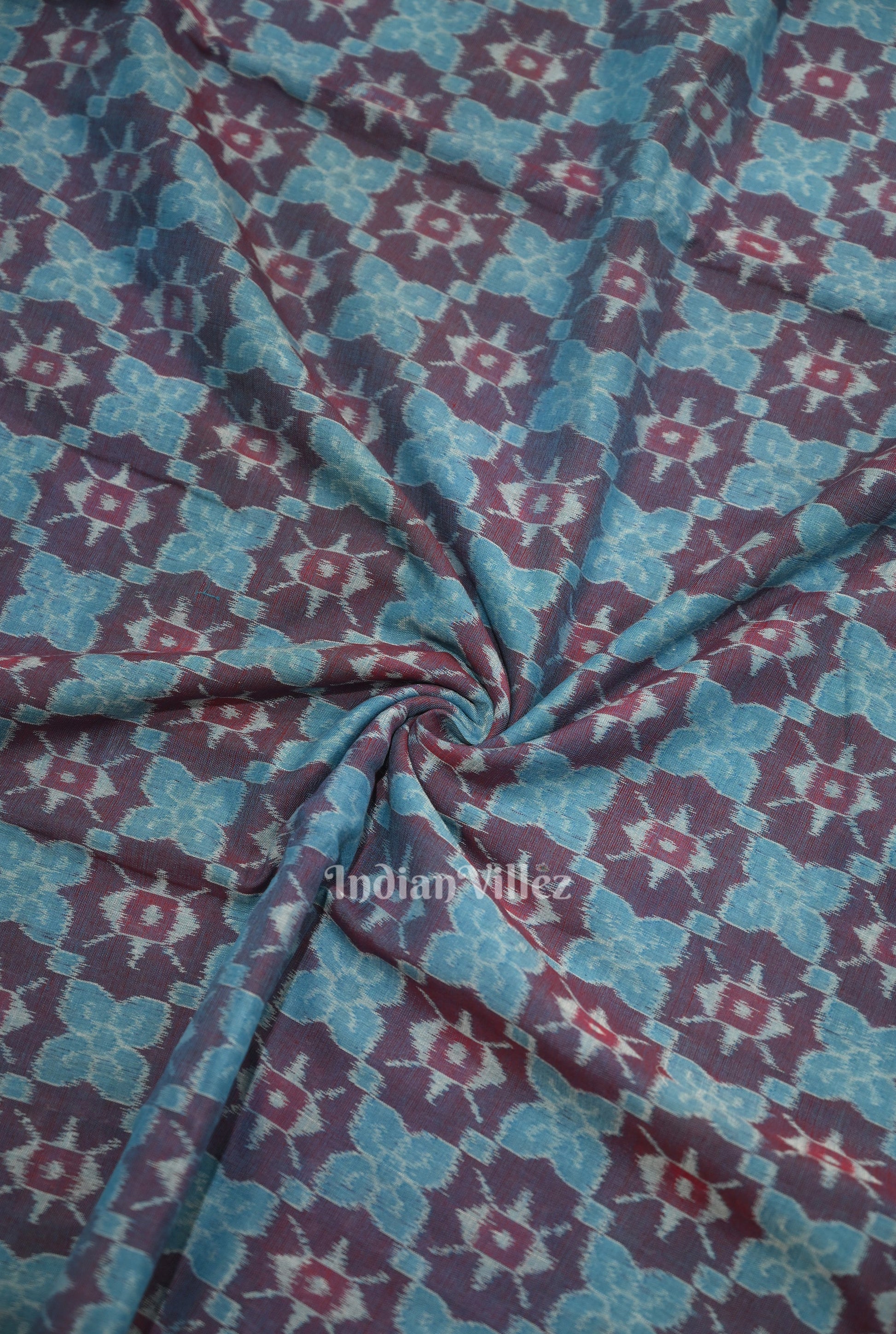 Blue Butterfly Theme  Sambalpuri Odisha Ikat Cotton Fabric
