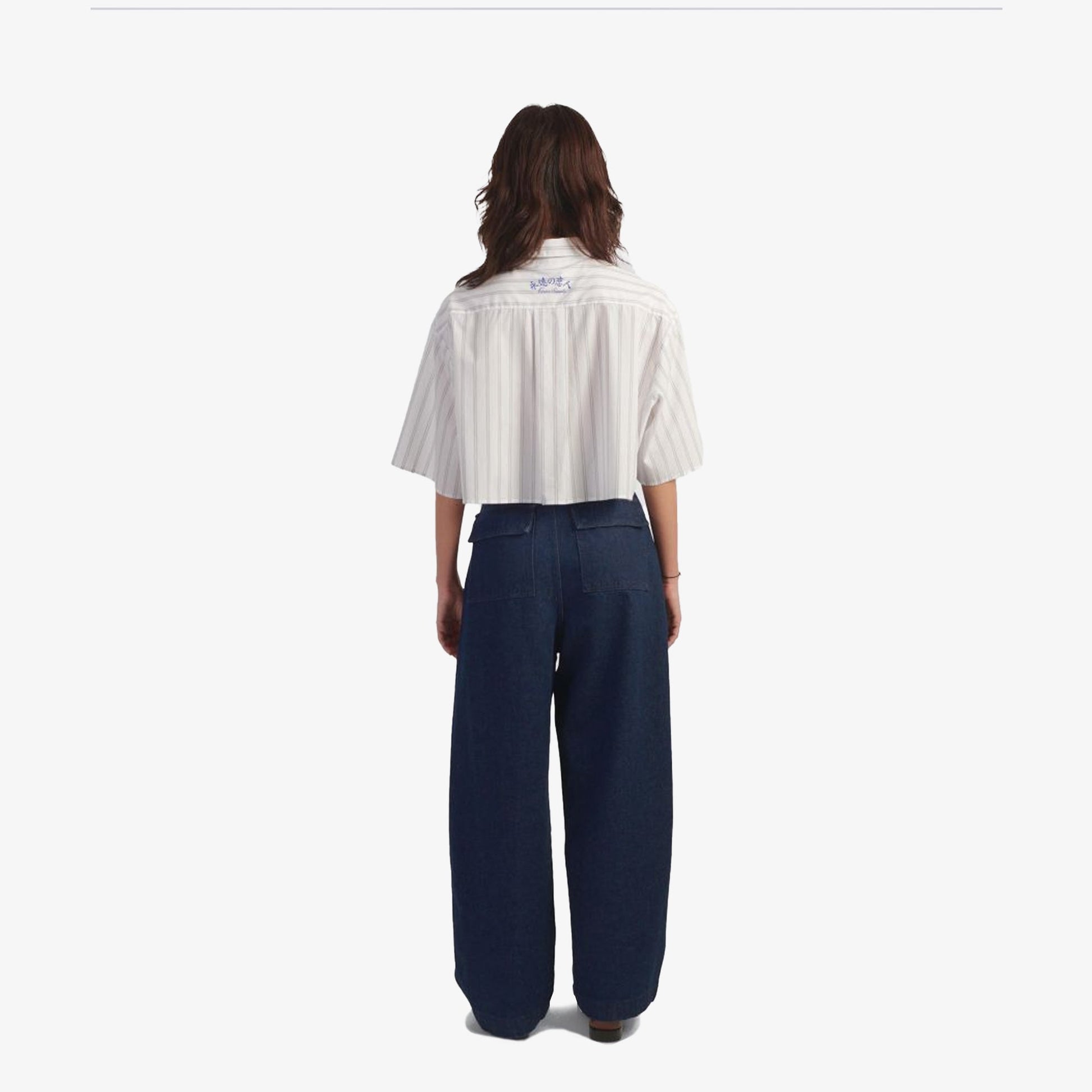 EDWIN | W' ALIX SHIRT SS { GREY/WHITE