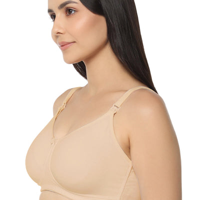 Maternity Non-padded Non-wired Cotton Bra - Hazelnut