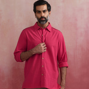 trueBrowns Men's Pink Cotton Shirt