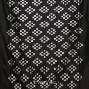 Black Grey Pasapali Sambalpuri Silk Saree