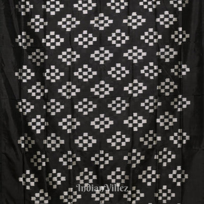 Black Grey Pasapali Sambalpuri Silk Saree