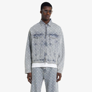 Represent | R4 MONOGRAM DENIM JACKET  { STONE WASH