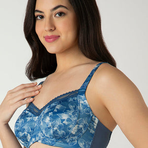 Demure Non-Padded Non-Wired Contour Bra - Floral Fusion Print